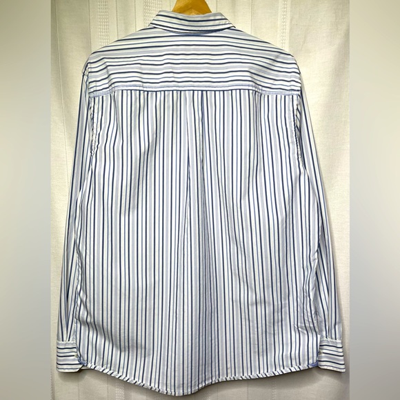 Tommy Bahama Striped White/Blue Long Sleeve Button-Down Island Modern Fit Size L - Picture 7 of 7